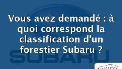 Vous avez demandé : à quoi correspond la classification d’un forestier Subaru ?